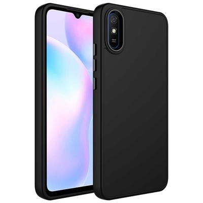 Xiaomi Redmi 9A Uyumlu Kılıf Metal Çerçeve ve Buton Tasarımlı Silikon Zore Luna Kapak