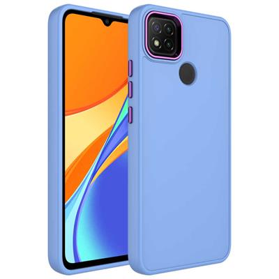 Xiaomi Redmi 9C Uyumlu Kılıf Metal Çerçeve ve Buton Tasarımlı Silikon Zore Luna Kapak