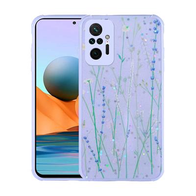 Xiaomi Redmi Note 10 Pro Uyumlu Kılıf Simli Desenli Kamera Korumalı Parlak Zore Popy Kapak