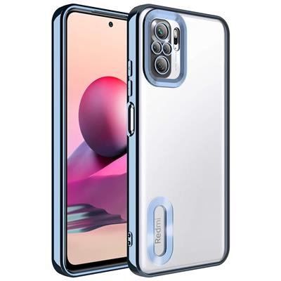 Xiaomi Redmi Note 10 Uyumlu Kılıf Kamera Korumalı Logo Gösteren Zore Omega Kapak