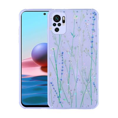 Xiaomi Redmi Note 10 Uyumlu Kılıf Simli Desenli Kamera Korumalı Parlak Zore Popy Kapak