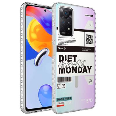 Xiaomi Redmi Note 11 Pro 5G Uyumlu Kılıf Airbag Kenarlı Renkli Desenli Silikon Zore Elegans Kapak