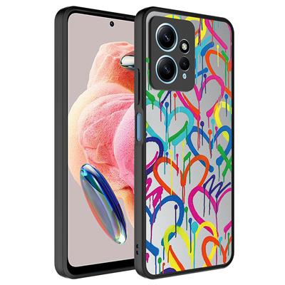 Xiaomi Redmi Note 12 4G Uyumlu Kılıf Aynalı Desenli Kamera Korumalı Parlak Zore Mirror Kapak