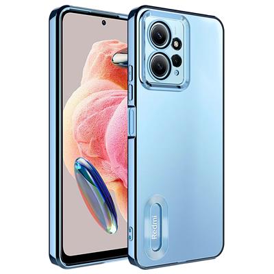 Xiaomi Redmi Note 12 4G Uyumlu Kılıf Kamera Korumalı Logo Gösteren Zore Omega Kapak