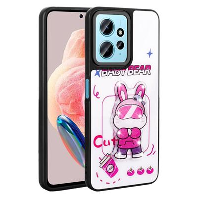 Xiaomi Redmi Note 12 4G Uyumlu Kılıf Parlayan Kabartmalı İkonik Figürlü Zore Amas Silikon Kapak