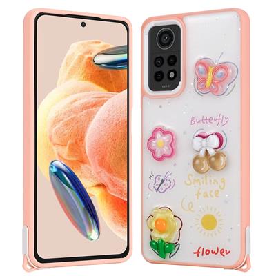 Xiaomi Redmi Note 12 Pro 4G Uyumlu Kılıf Parlayan Simli Kabartma Figürlü Zore Cevze Kapak