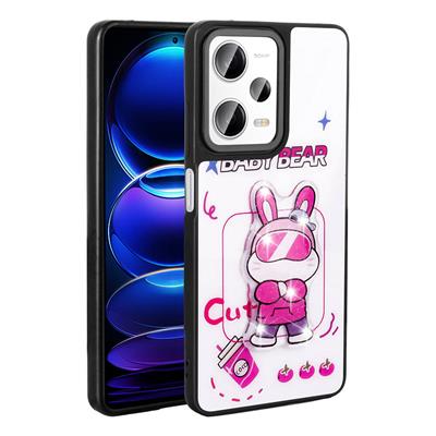 Xiaomi Redmi Note 12 Pro Plus 5G Uyumlu Kılıf Parlayan Kabartmalı İkonik Figürlü Zore Amas Silikon Kapak