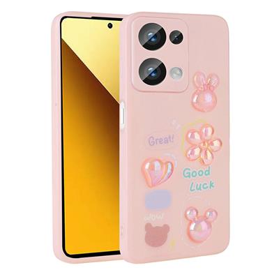 Xiaomi Redmi Note 13 Pro 4G Uyumlu Kılıf Kabartma Figürlü Parlak Zore Toys Silikon Kapak