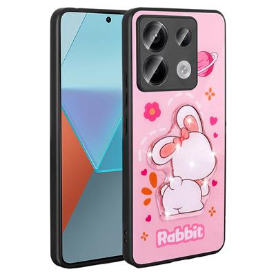 Xiaomi Redmi Note 13 Pro 5G Uyumlu Kılıf Parlayan Kabartmalı İkonik Figürlü Zore Amas Silikon Kapak