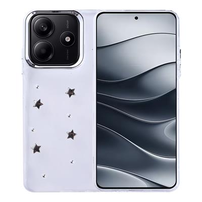 Xiaomi Redmi Note 14 4G Uyumlu Kılıf Airbag Tasarımlı Simli Şeffaf Zore Kutup Kapak