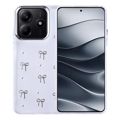 Xiaomi Redmi Note 14 4G Uyumlu Kılıf Airbag Tasarımlı Simli Şeffaf Zore Kutup Kapak