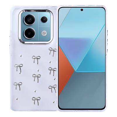 Xiaomi Redmi Note 14 Pro 4G Uyumlu Kılıf Airbag Tasarımlı Simli Şeffaf Zore Kutup Kapak