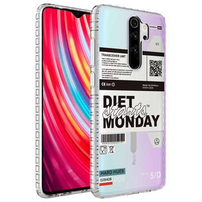 Xiaomi Redmi Note 8 Pro Uyumlu Kılıf Airbag Kenarlı Renkli Desenli Silikon Zore Elegans Kapak