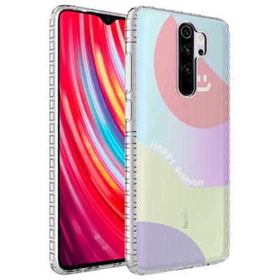Xiaomi Redmi Note 8 Pro Uyumlu Kılıf Airbag Kenarlı Renkli Desenli Silikon Zore Elegans Kapak
