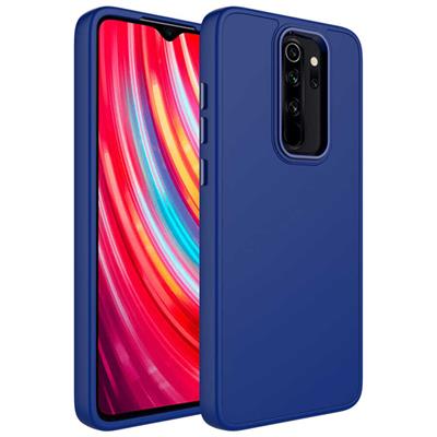 Xiaomi Redmi Note 8 Pro Uyumlu Kılıf Metal Çerçeve ve Buton Tasarımlı Silikon Zore Luna Kapak