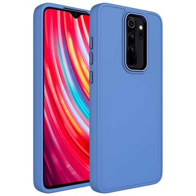 Xiaomi Redmi Note 8 Pro Uyumlu Kılıf Metal Çerçeve ve Buton Tasarımlı Silikon Zore Luna Kapak