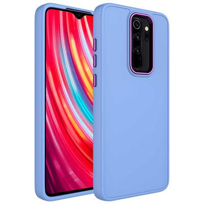Xiaomi Redmi Note 8 Pro Uyumlu Kılıf Metal Çerçeve ve Buton Tasarımlı Silikon Zore Luna Kapak