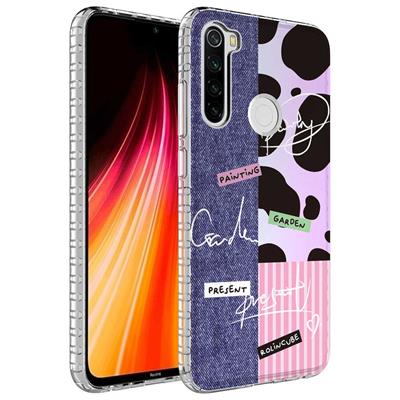 Xiaomi Redmi Note 8 Uyumlu Kılıf Airbag Kenarlı Renkli Desenli Silikon Zore Elegans Kapak