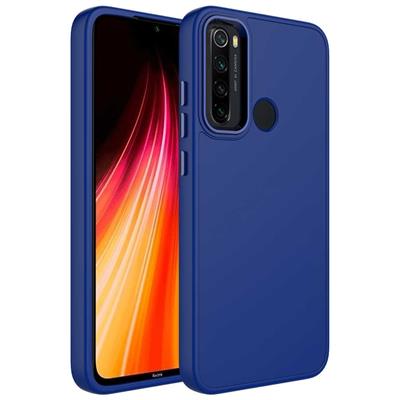 Xiaomi Redmi Note 8 Uyumlu Kılıf Metal Çerçeve ve Buton Tasarımlı Silikon Zore Luna Kapak