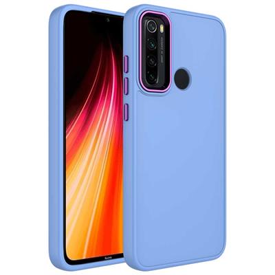 Xiaomi Redmi Note 8 Uyumlu Kılıf Metal Çerçeve ve Buton Tasarımlı Silikon Zore Luna Kapak