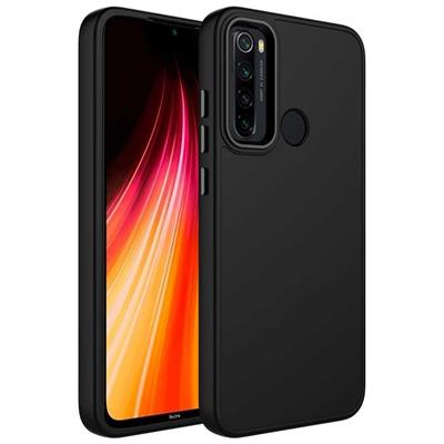 Xiaomi Redmi Note 8 Uyumlu Kılıf Metal Çerçeve ve Buton Tasarımlı Silikon Zore Luna Kapak