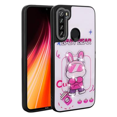 Xiaomi Redmi Note 8 Uyumlu Kılıf Parlayan Kabartmalı İkonik Figürlü Zore Amas Silikon Kapak