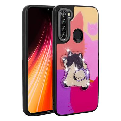 Xiaomi Redmi Note 8 Uyumlu Kılıf Parlayan Kabartmalı İkonik Figürlü Zore Amas Silikon Kapak