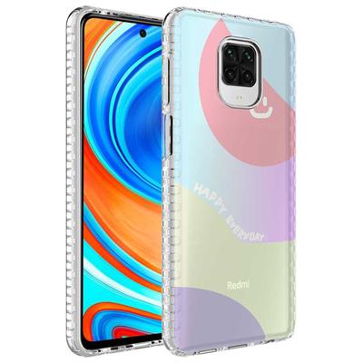 Xiaomi Redmi Note 9 Pro Uyumlu Kılıf Airbag Kenarlı Renkli Desenli Silikon Zore Elegans Kapak