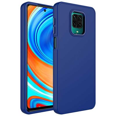 Xiaomi Redmi Note 9 Pro Uyumlu Kılıf Metal Çerçeve ve Buton Tasarımlı Silikon Zore Luna Kapak