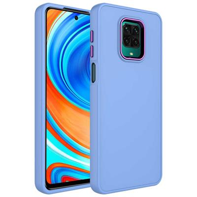 Xiaomi Redmi Note 9 Pro Uyumlu Kılıf Metal Çerçeve ve Buton Tasarımlı Silikon Zore Luna Kapak