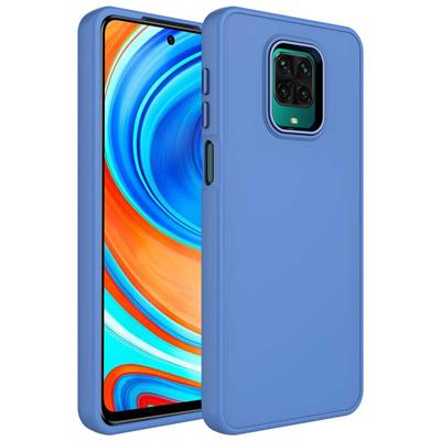 Xiaomi Redmi Note 9 Pro Uyumlu Kılıf Metal Çerçeve ve Buton Tasarımlı Silikon Zore Luna Kapak