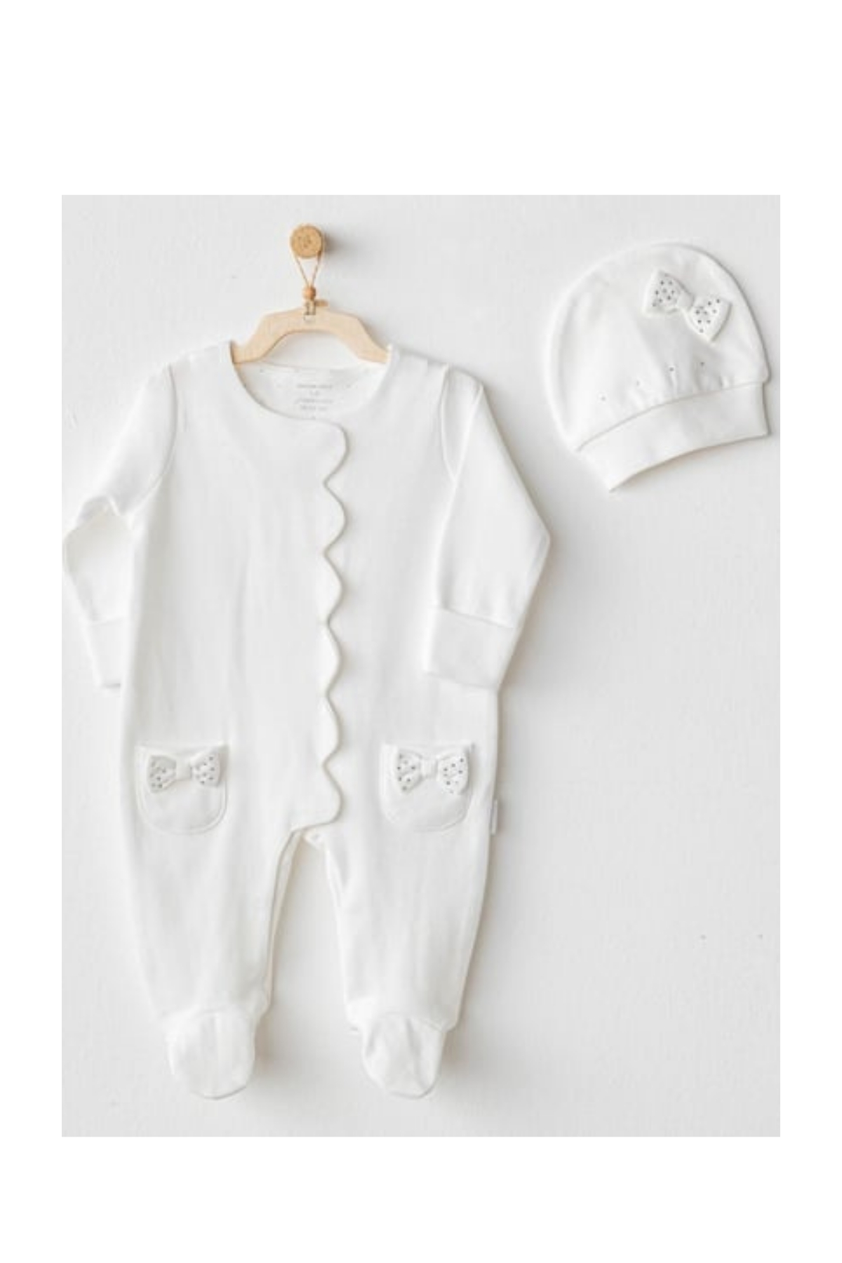 ANDYWAWA / BEBEK TULUM TAKIM ROMPER HAT SET CHIC GIRL ECRU