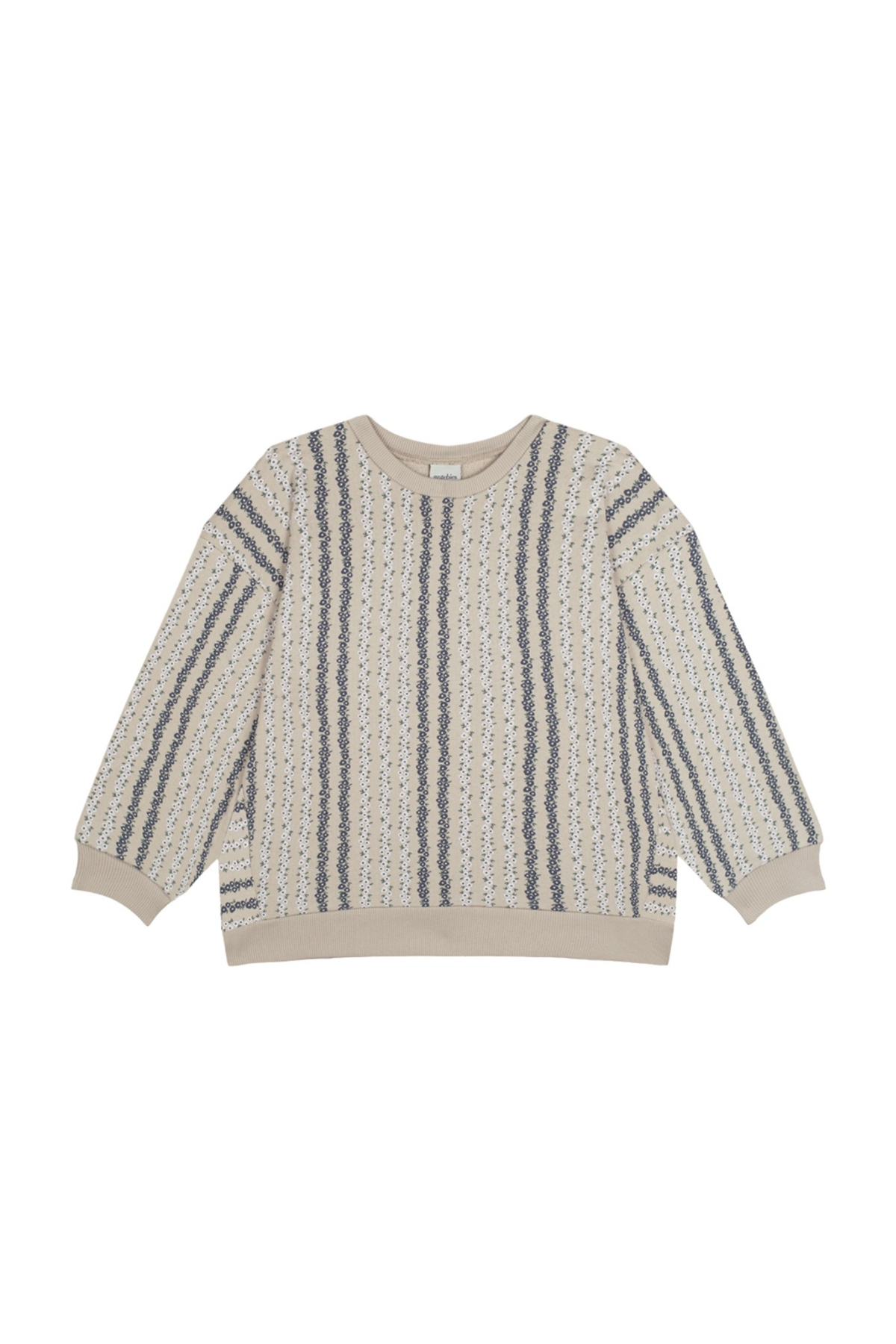 Antebies/ Dikey Çiçek Sweatshirt Krem