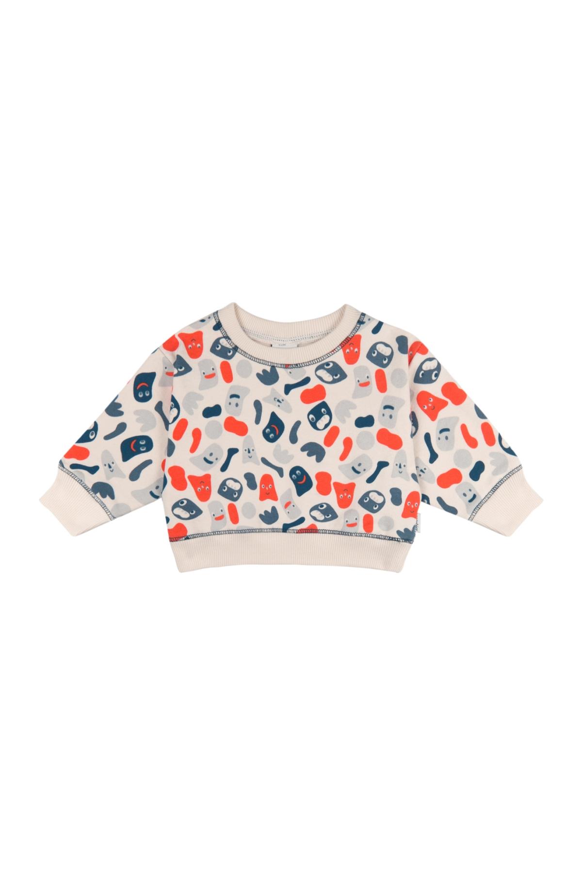 Antebies / Eğlenceli Canavarlar Sweatshirt ve Pantolon Set Turuncu
