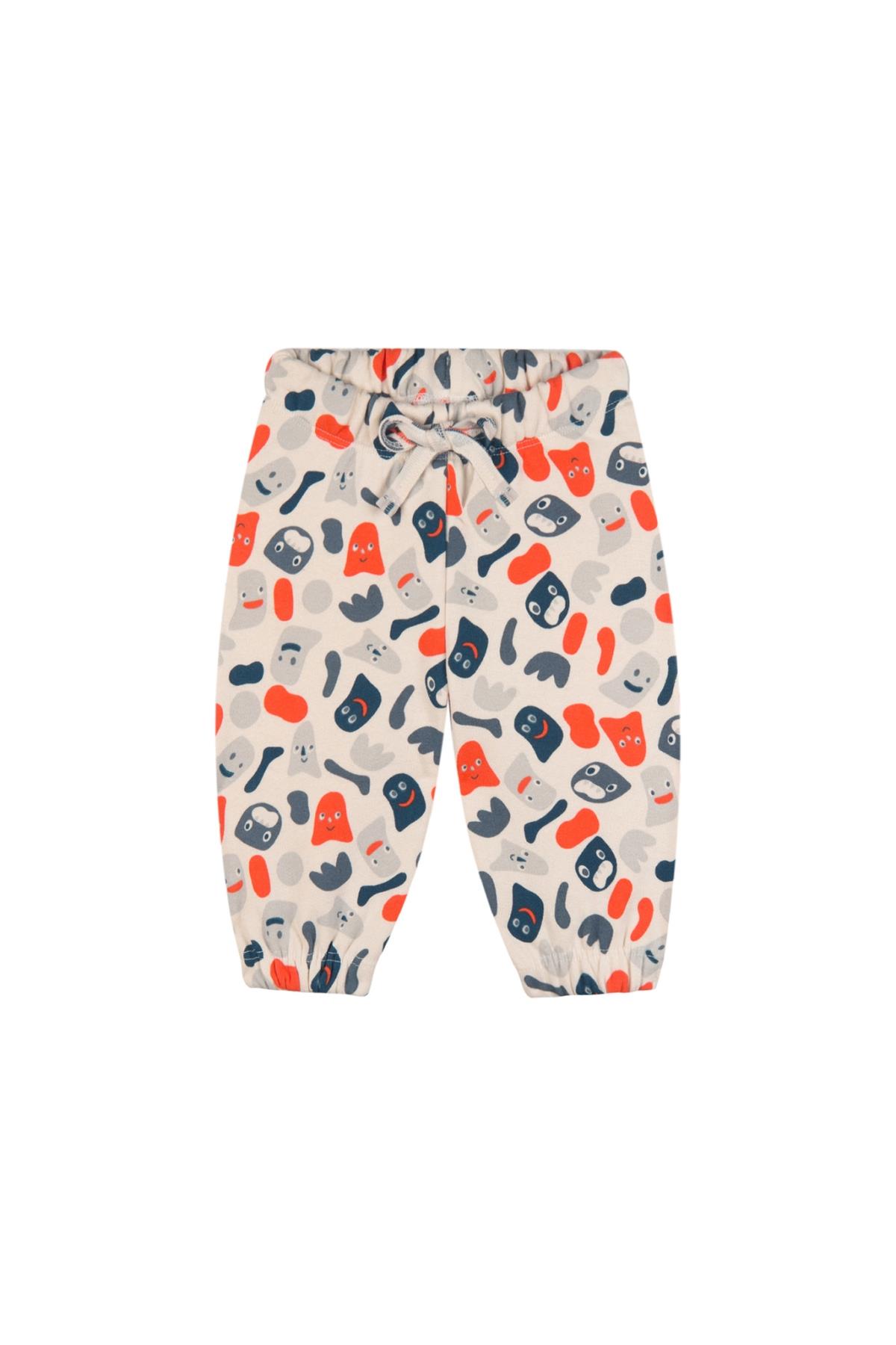 Antebies / Eğlenceli Canavarlar Sweatshirt ve Pantolon Set Turuncu