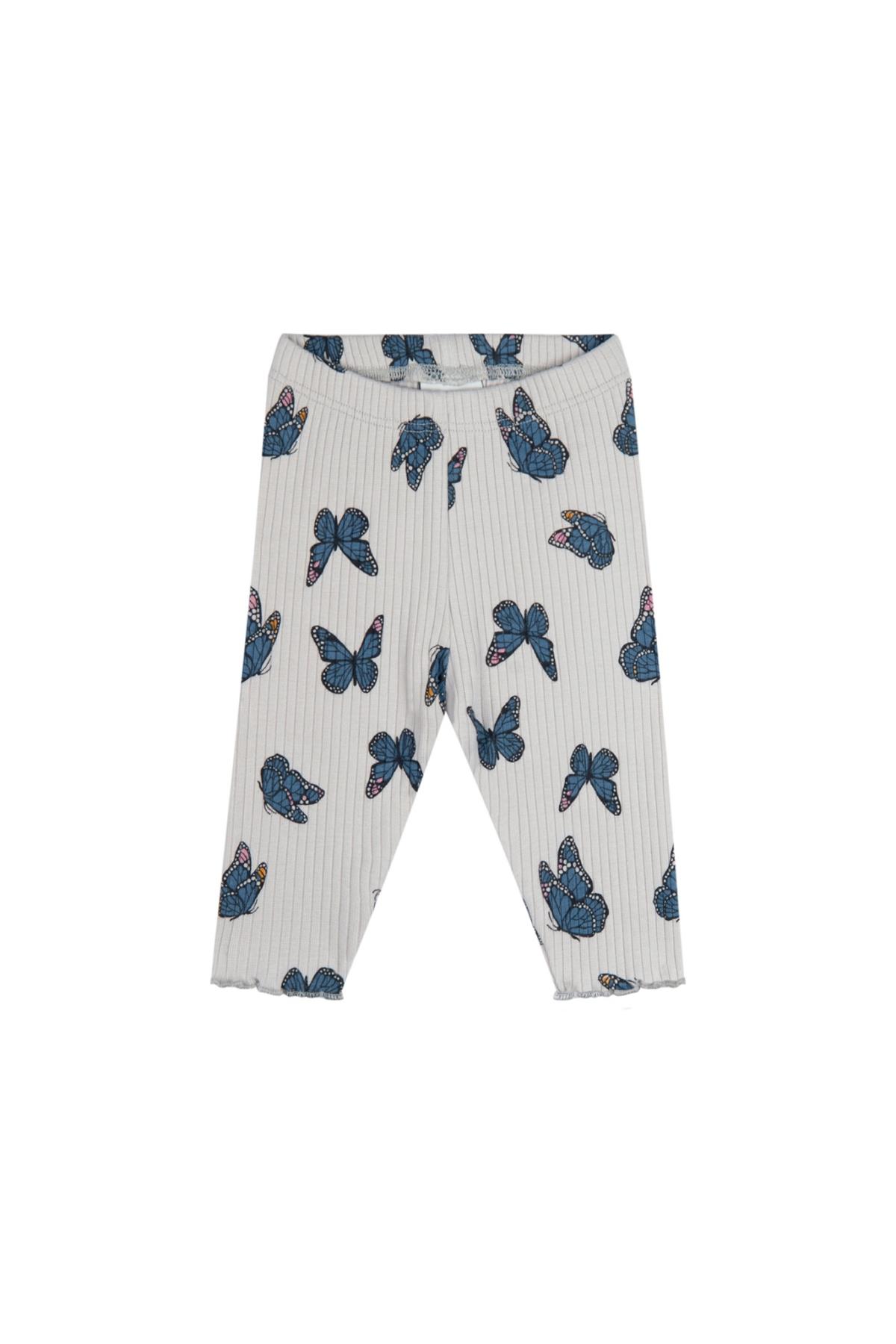 Antebies / Kelebek Desen Bebek Taytlı Set Mavi