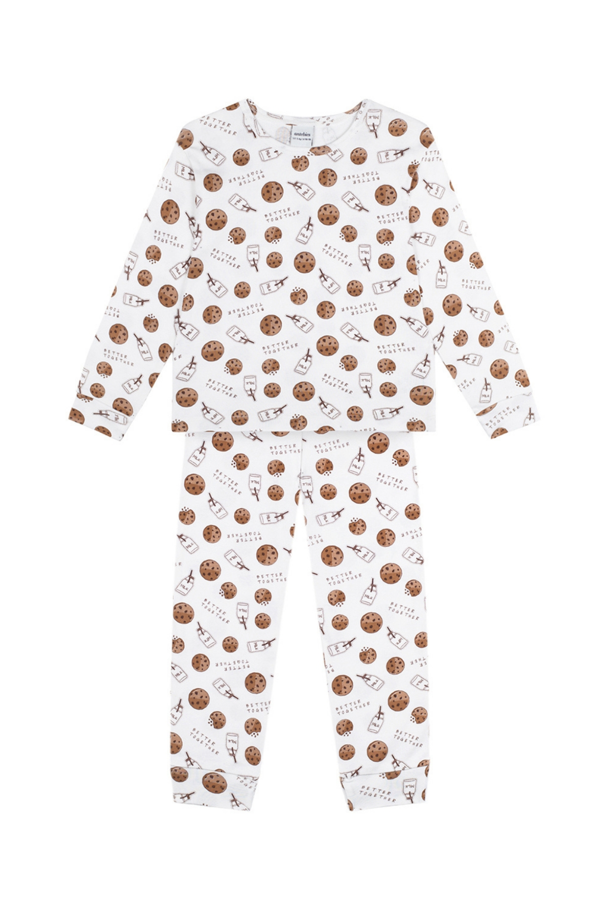 Antebies / Kurabiye Canavarı Uzun Kollu Pijama Takımı Kahve
