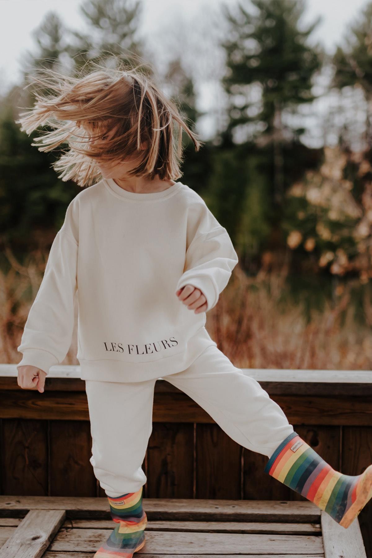 Antebies / ‘’Les Fleurs’’ Sweatshirt Krem