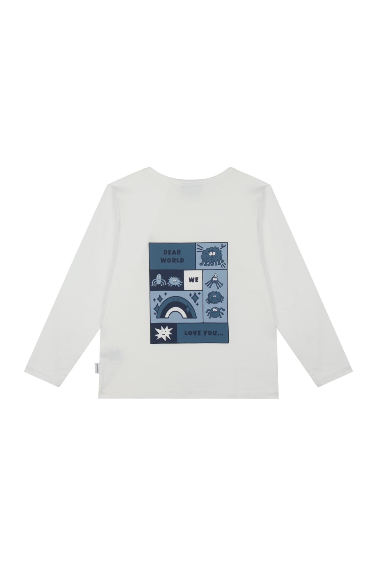 Antebies / Mavi Sevgili Dünya Uzun Kollu Tshirt Mavi