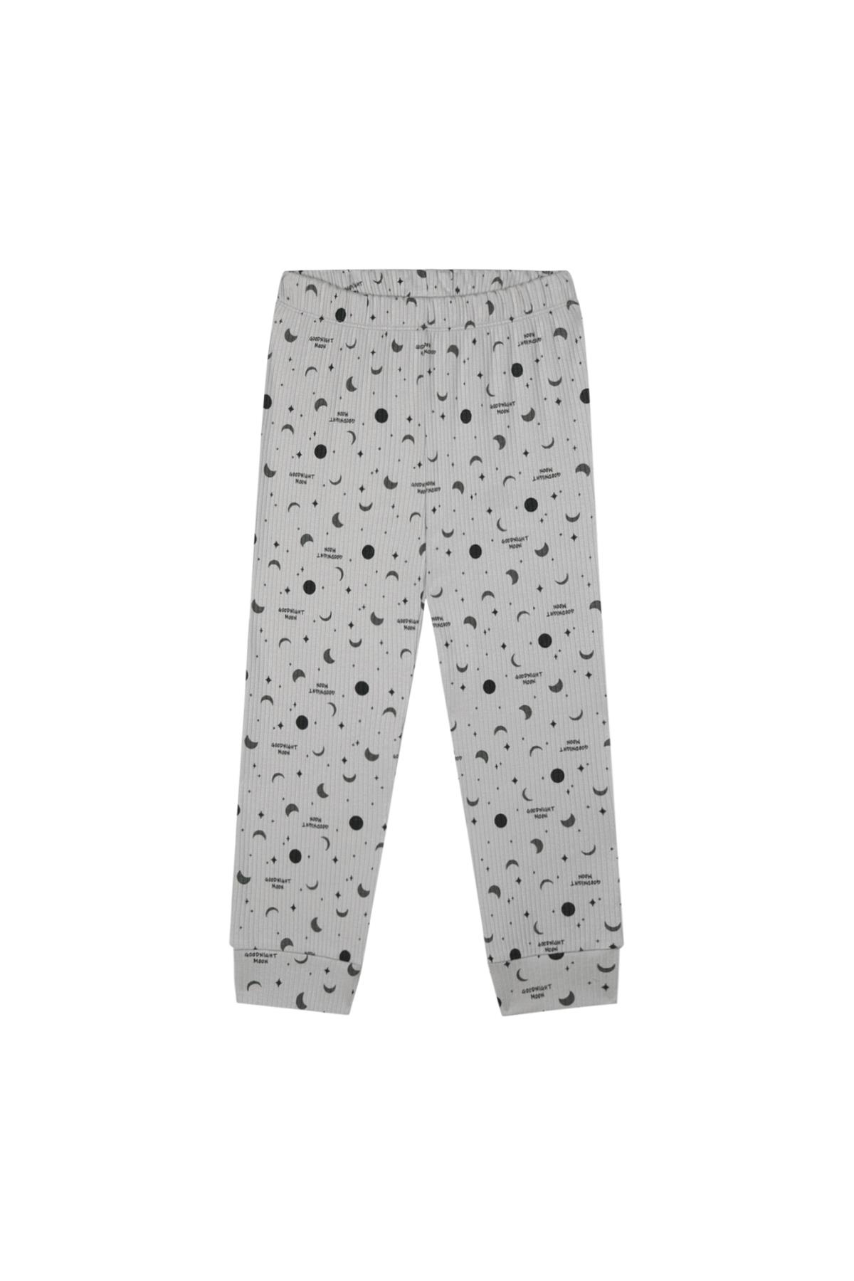 Antebies / Minik Ay Uzun Kollu Pijama Takımı Gri