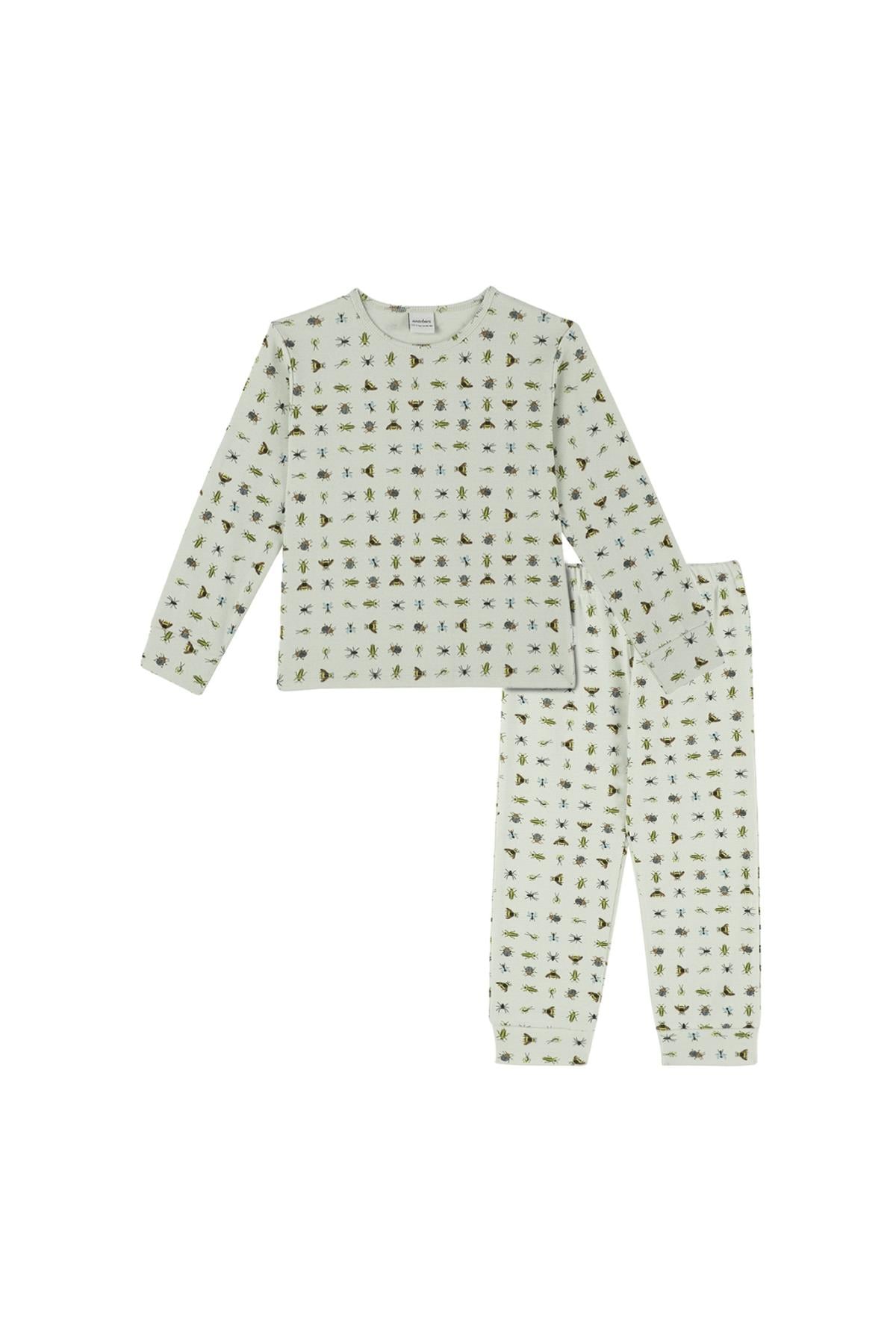 Antebies / Minik Dostlar Uzun Kollu Pijama Takımı Yeşil