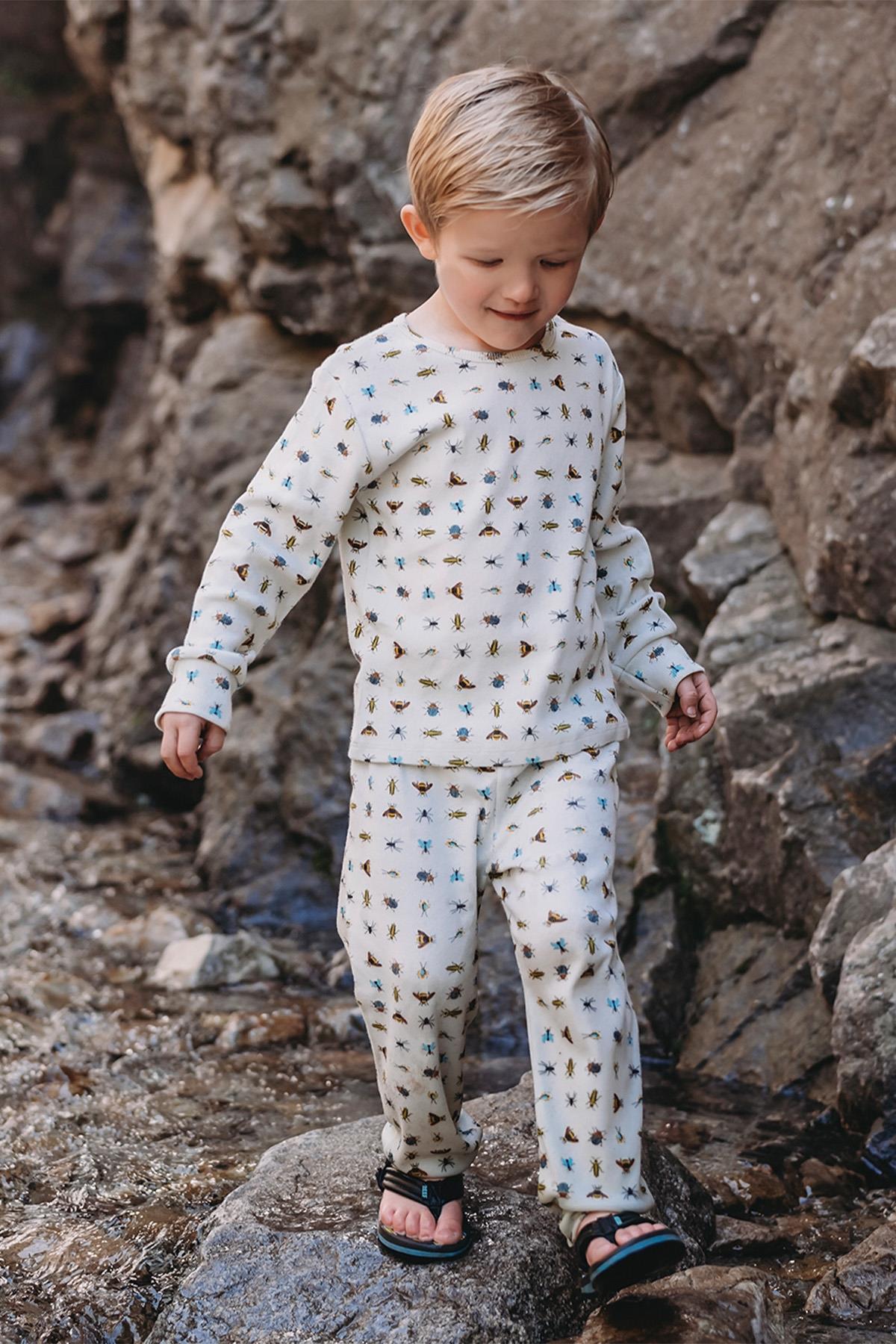 Antebies / Minik Dostlar Uzun Kollu Pijama Takımı Yeşil