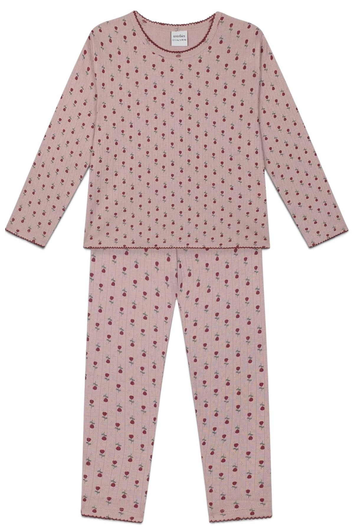 Antebies / Minik Güller Uzun Kollu Taytlı Pijama Takımı Pembe