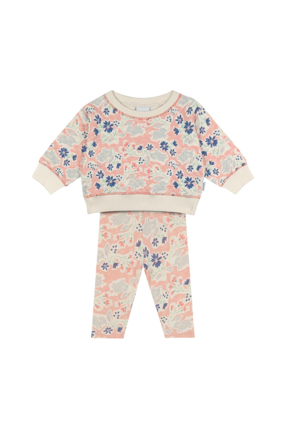 Antebies / Neşeli Fil Sweatshirt ve Tayt Set Pembe