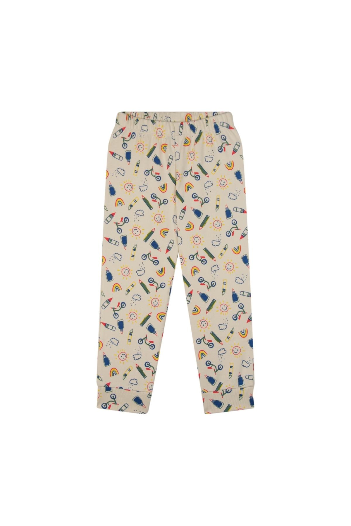 Antebies / Okula Dönüş Uzun Kollu Pijama Takımı Sarı