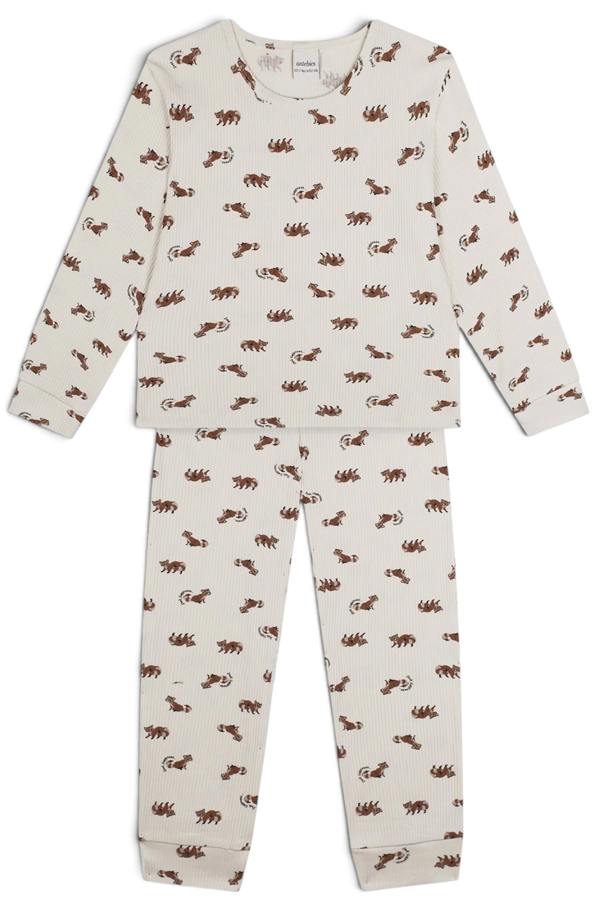 Antebies / Rakun Uzun Kollu Pijama Takımı Kahve