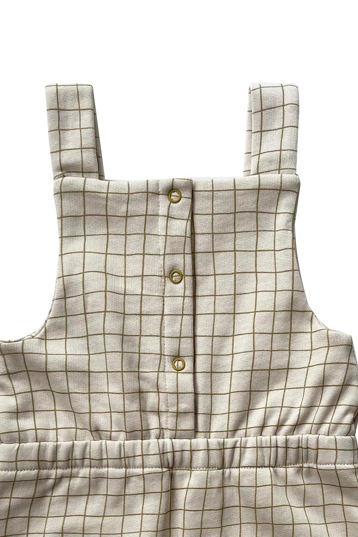 Auntie Me /‘OLIVE OIL CHECKED SALOPET 100% organik pamuk futter-GOTS Sertifikalı Çok Renkli
