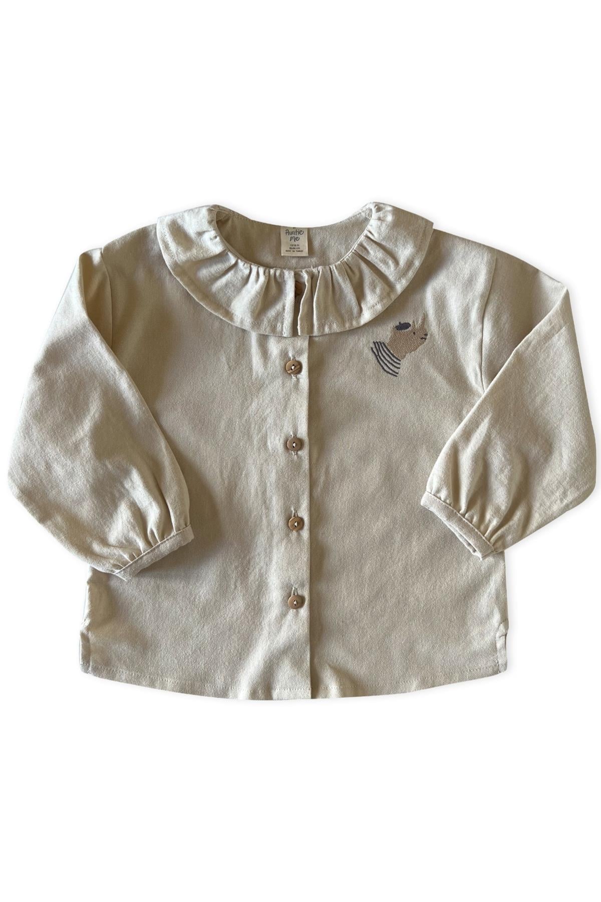 Auntie Me / PERFECTLY PALE ‘RHINO FLANNEL SHIRT100% organic cotton flannel-GOTS certified Krem