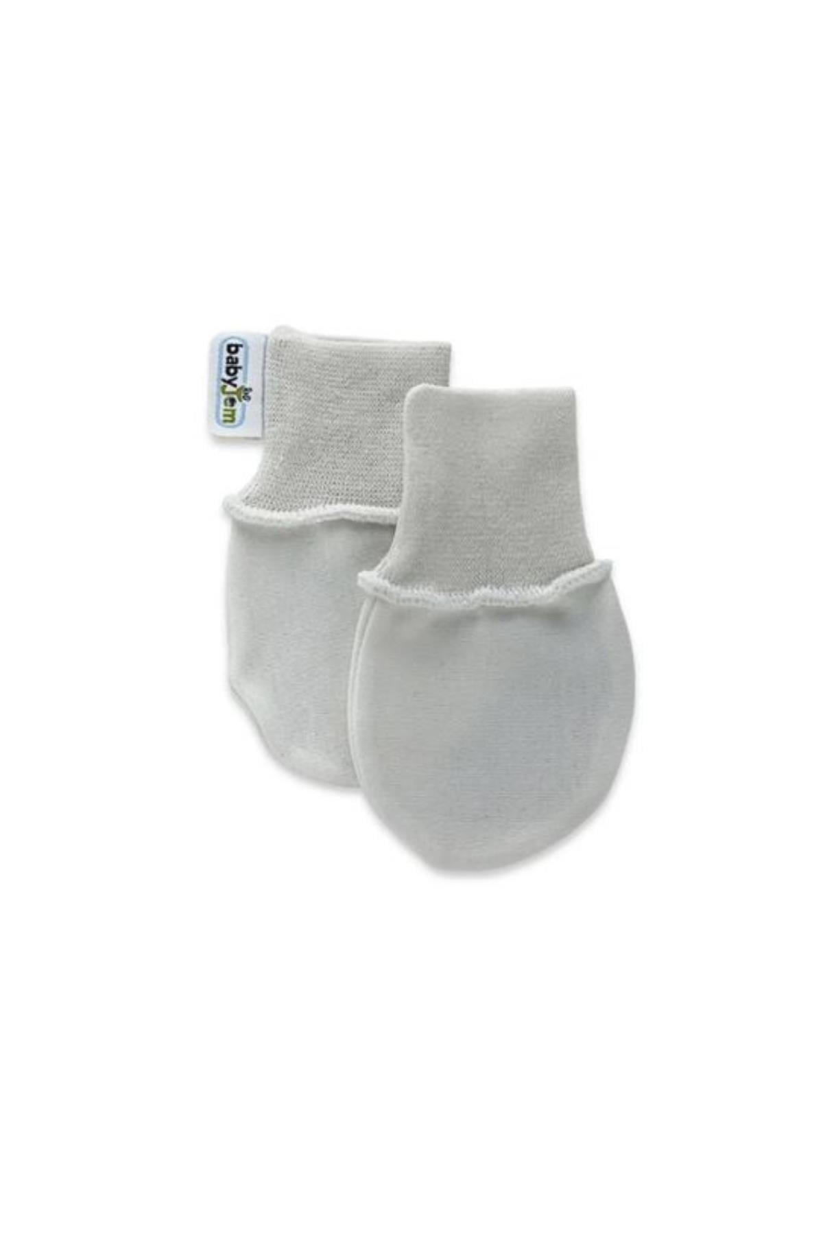 BABYJEM YENİDOĞAN BEBE ELDİVEN (RİBANALI) Gri