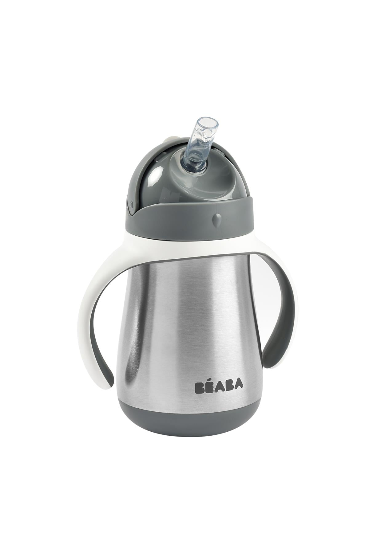 Beaba / 250 ml Çelik Pipetli Suluk Gri